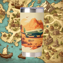 Botella Aislada Avión de los amantes del retro de Guay