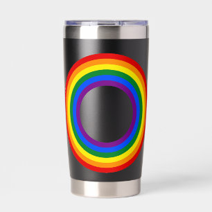 Botella Aislada BANDERA DE RAINBOW - CADENAS - Anillos de colores 