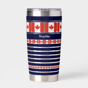 Botella Aislada Bandera patriótica de Canadá personalizada