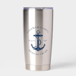 Botella Aislada Barco de crucero personalizado Familia Anchor Naut