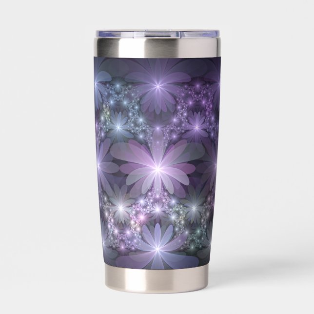 Botella Aislada Bed of Flowers Trendy Shiny Abstract Fractal Art (Frente)