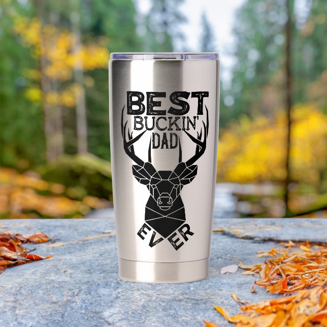 Botella Aislada Best Buckin Dad Ever  (Al aire libre (girado))
