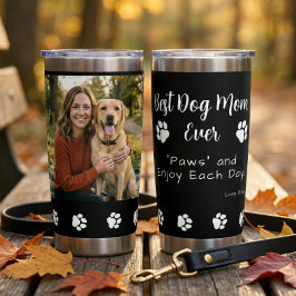 Botella Aislada Best Dog Mom Paws Pet Black Photo Coffee