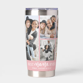 Botella Aislada Best Mama Pink Photo Collage