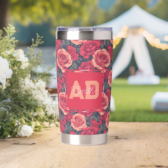 Botella Aislada Best Rose Floral Kids’ Birthday (Boda (girado))
