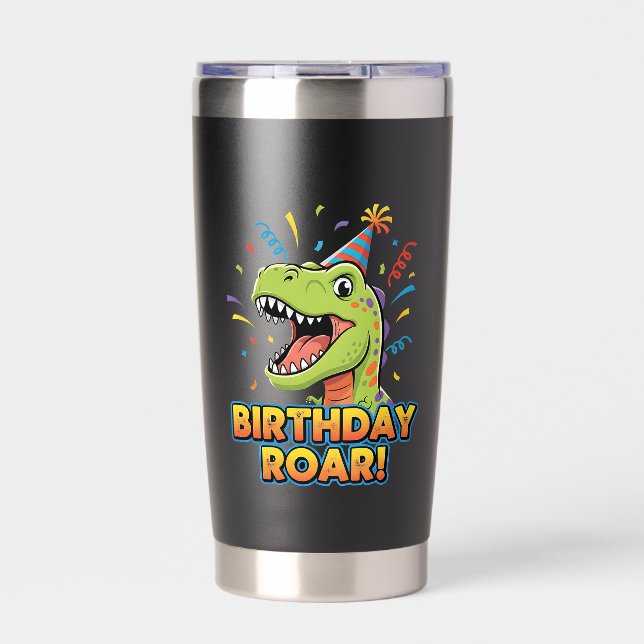 Botella Aislada Birthday Roar Cute Dinosaur Birthday Party Design (Frente)