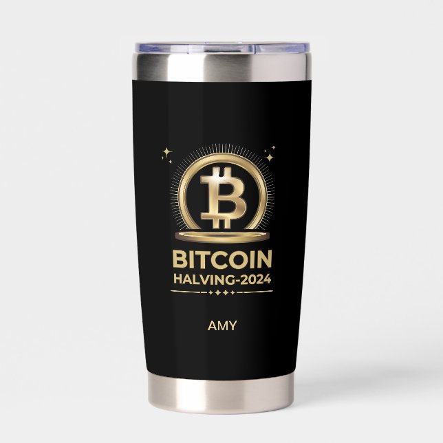 Botella Aislada BITCOIN HALVING 2024 Crypto Digital Currency (Frente)