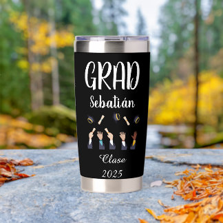 Botella Aislada Black and White Graduate Thermos