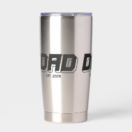 Botella Aislada Black Bold Established New Dad Gift