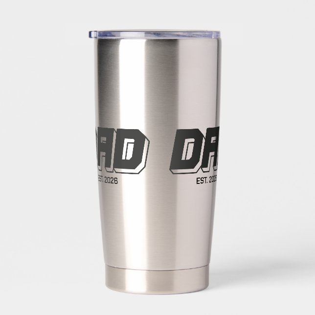 Botella Aislada Black Bold Established New Dad Gift (Derecha)