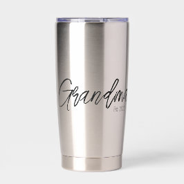 Botella Aislada Black Script Typography Grandma Established Year