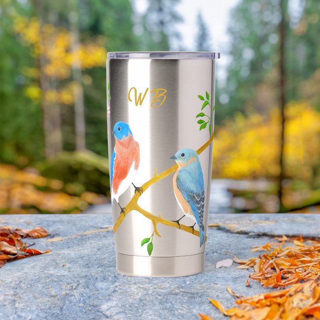 Botella Aislada Bluebirds Monogramed (Exterior)
