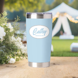 Botella Aislada Boda con estilo azul claro