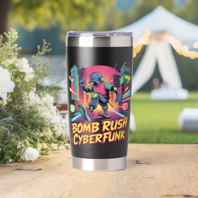 Botella Aislada Bomb Rush Cyberfunk – Neon Street Rebellion (Boda (girado))