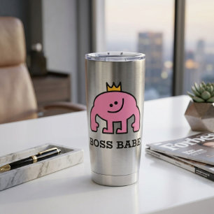 Botella Aislada Boss Babe Termo Taza – Pink Crown Energy