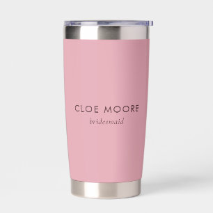 Botella Aislada Bridesmaid con clase rosa Rubor