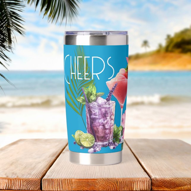 Botella Aislada Brindis Bebidas Tropicales Fiesta (Playa (girada))