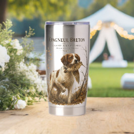 Botella Aislada Brittany Spaniel – Arte de Caza de Chocha