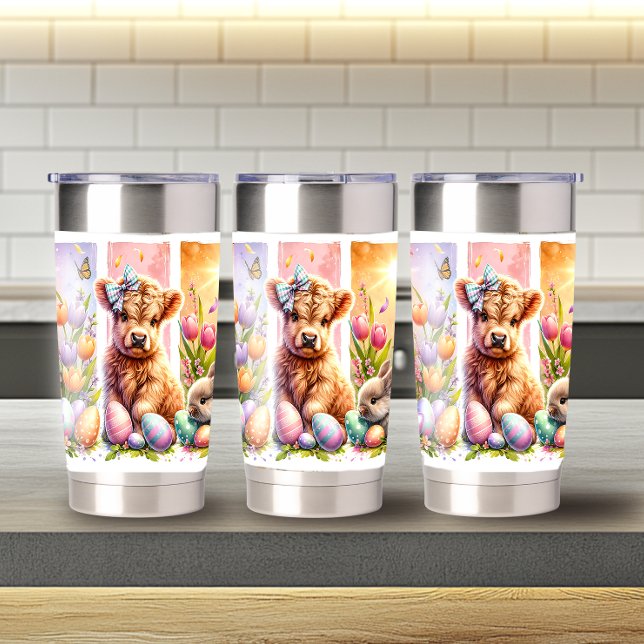 Botella Aislada Brocha divertida de pincel de pascua vaca Highland (Subido por el creador)