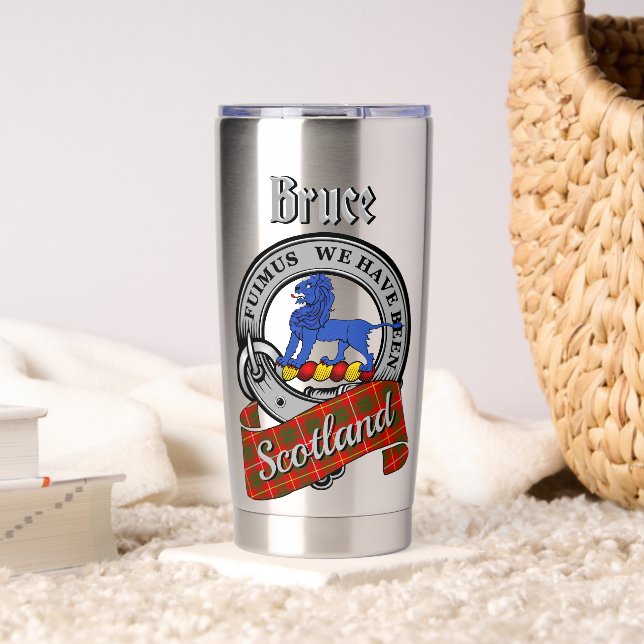 Botella Aislada Bruce Clan Badge & Tartan (Sala de estar (girado))