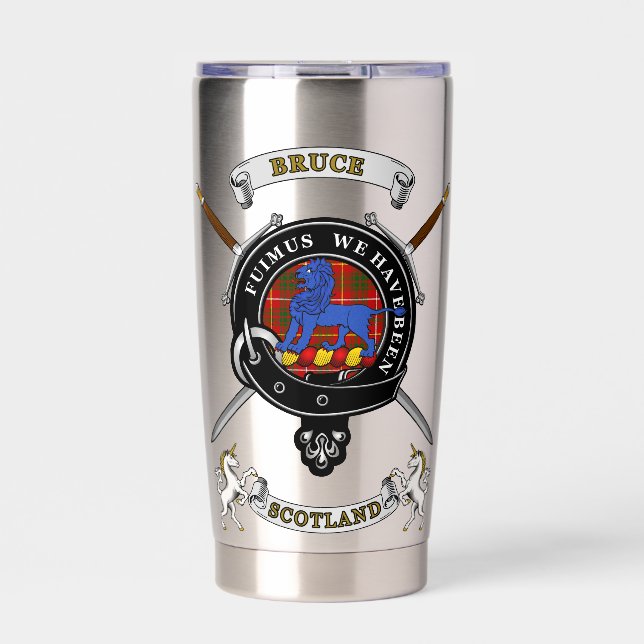 Botella Aislada Bruce Clan Badge Tartan & Swords (Frente)
