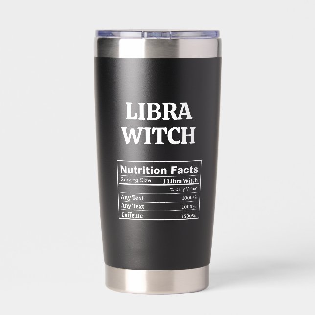 Botella Aislada Bruja Libra Zodiac Cumpleaños Personalizable Tende (Detrás)