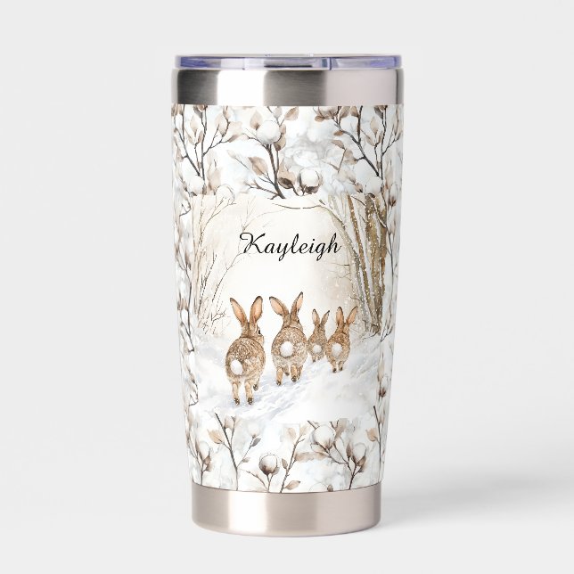 Botella Aislada Bunny Rabbits Christmas (Frente)
