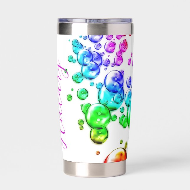 Botella Aislada Burbujas de colores personalizadas (Detrás)