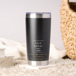 Botella Aislada Business Logo Black Gold Dots Branded