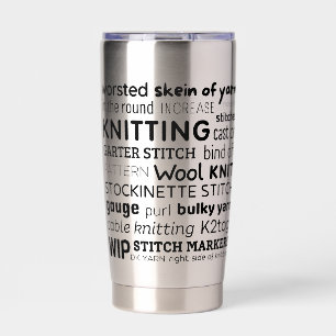 Botella Aislada Café de viaje tumbler aislado de Knitter