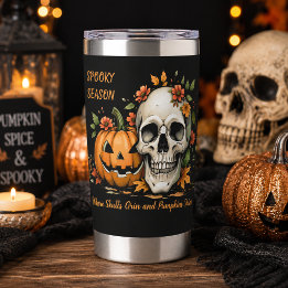 Botella Aislada Calavera de calabaza de la temporada espeluznante