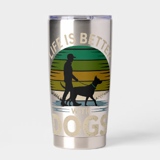 Botella Aislada Camiseta Retro de Puesta de Sol 'La Vida es Mejor