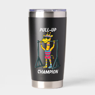 Botella Aislada Campeón de Dominadas – Diseño Divertido de Entrena