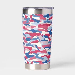 Botella Aislada Camuflaje rojo blanco y azul