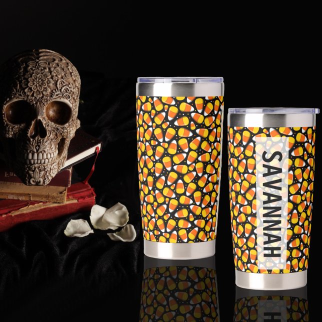 Botella Aislada Candy Corn Halloween Nombre personalizado Botella  (Subido por el creador)