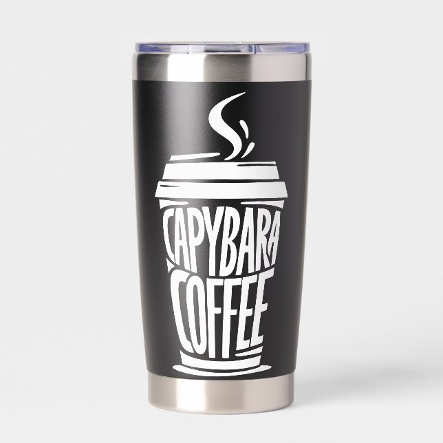 Botella Aislada Capybara Coffee Mug | Animales divertidos y adorab (Frente)