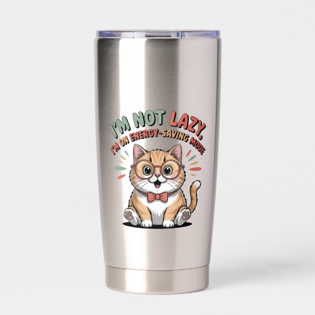 Botella Aislada Cat in Energy Saving Mode (Frente)