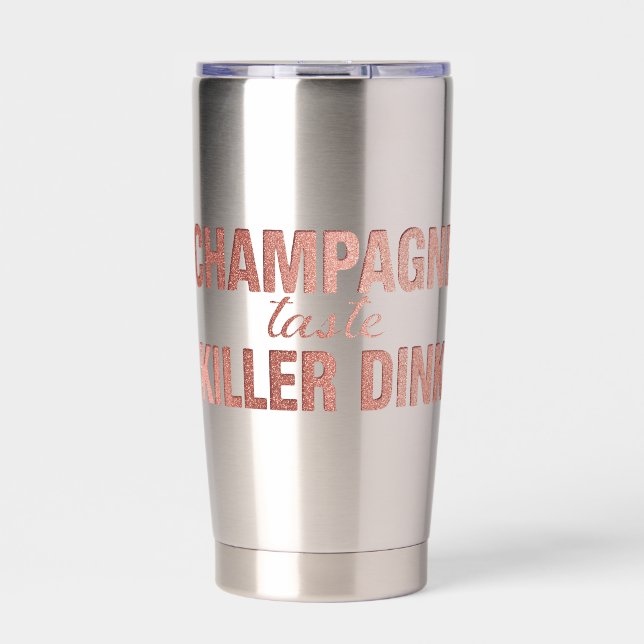 Botella Aislada Champagne Taste Killer Dink - Rose Gold Pickleball (Frente)