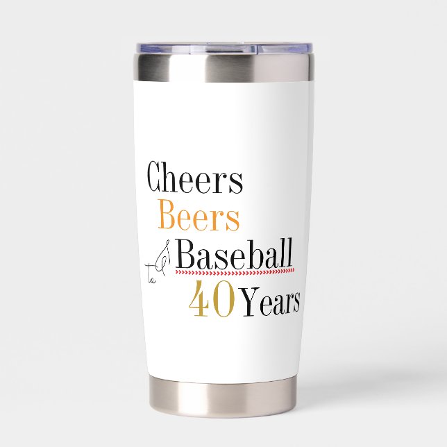Botella Aislada Cheers Beers and Baseball 40th Birthday Party (Frente)