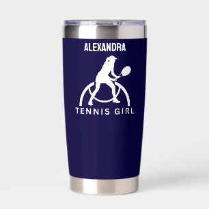 Botella Aislada Chica de tenis, Chica de tenis insulto de cumpleañ