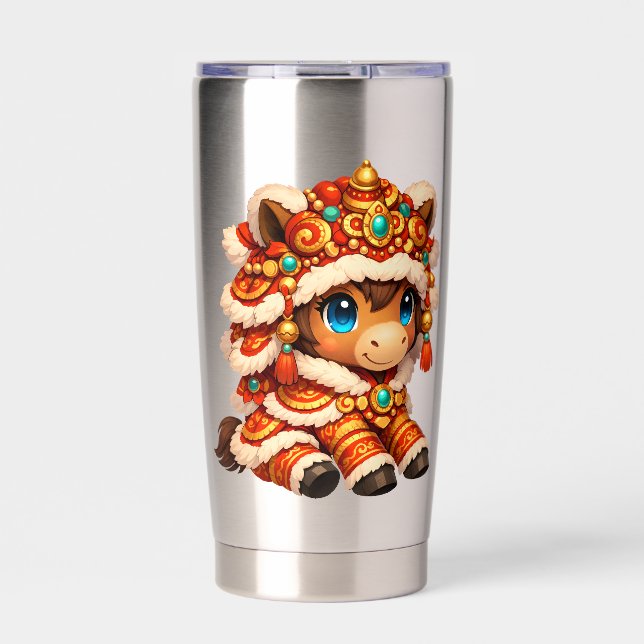 Botella Aislada Chinese New Year Horse 2026 Zodiac (Frente)