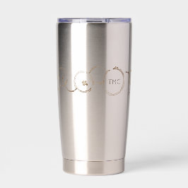 Botella Aislada CINTAS DE CAFÉ INICIALES Diversión de viaje marrón