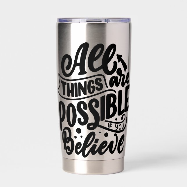 Botella Aislada Cita de lettering sobre sueños (Frente)