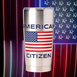 Botella Aislada Ciudadano Americano Negrita Bandera Termal Tumbler