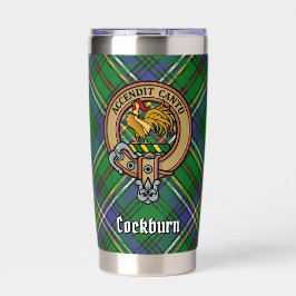 Botella Aislada Clan Cockburn Escudo sobre Tartán