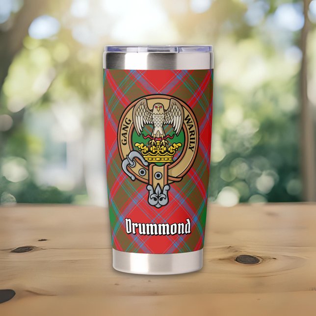 Botella Aislada Clan Drummond Escudo sobre Tartán (Subido por el creador)