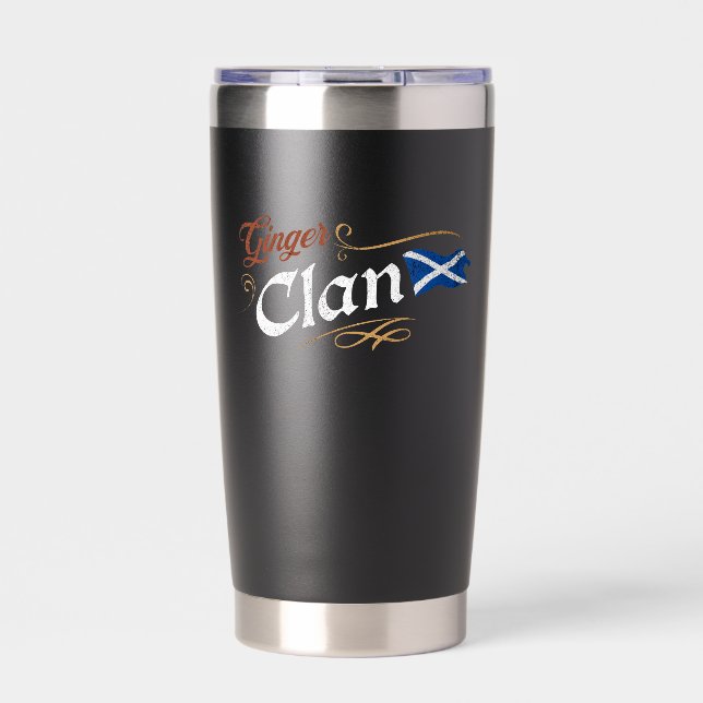 Botella Aislada Clan Ginger Bandera Escocesa Divertido Orgullo Pel (Frente)