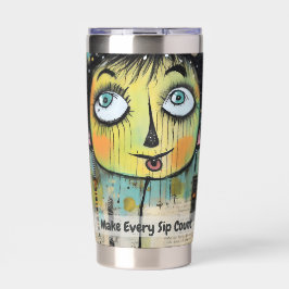 Botella Aislada Colage de arte lady 11