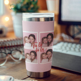 Botella Aislada Colaje de Fotos de Navidad con Rosa Floreado Fa La