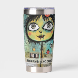 Botella Aislada Collage de arte lady 4
